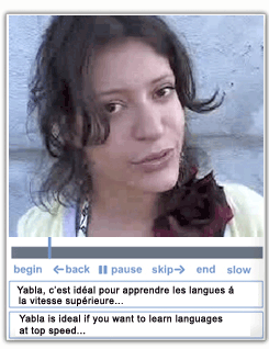 The Yabla player provides French video and bilingual captions